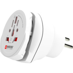 SKROSS - 1.500231-E | Monde vers UK | Adaptateur de Voyage Combo EU vers UK et Monde vers EU - Tension et Puissance 100V – 750W