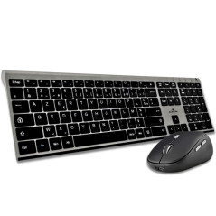 BlueElement - Pack Clavier et Souris sans Fil Grapheme - Wireless avec Smart Dongle - Clics Silencieux - Design Ultra Slim - Erg