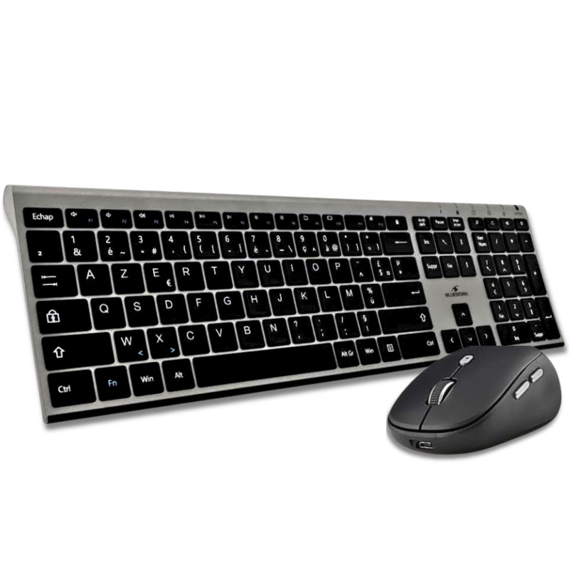BlueElement - Pack Clavier et Souris sans Fil Grapheme - Wireless avec Smart Dongle - Clics Silencieux - Design Ultra Slim - Erg BlueElement - Pack Clavier et Souris sans Fil Grapheme - Wireless avec Smart Dongle - Clics Silencieux - Design Ultra Slim - Erg
