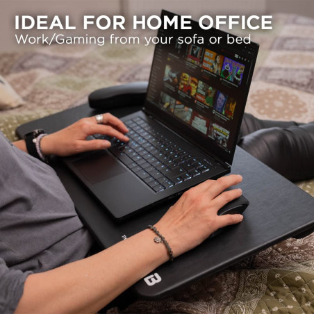 THE G-LAB K-Board CADMIUM Plateau pour Ordinateur Portable avec Coussin XXL, Idéal Home Office/Gaming pour Lit ou Canapé, Suppor