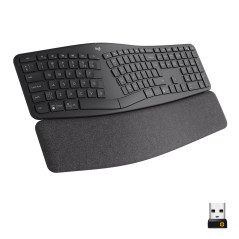Logitech ERGO K860 for Business - Clavier sans fil en deux parties, Clavier US International QWERTY - Gris