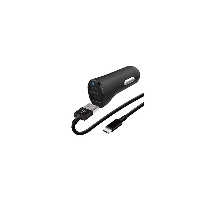 Temium Pack Chargeur Voiture Prise Allume-Cigare WeFix Double USB-A 4,8A avec câble LUSB-C 1 m Temium Pack Chargeur Voiture Prise Allume-Cigare WeFix Double USB-A 4,8A avec câble LUSB-C 1 m