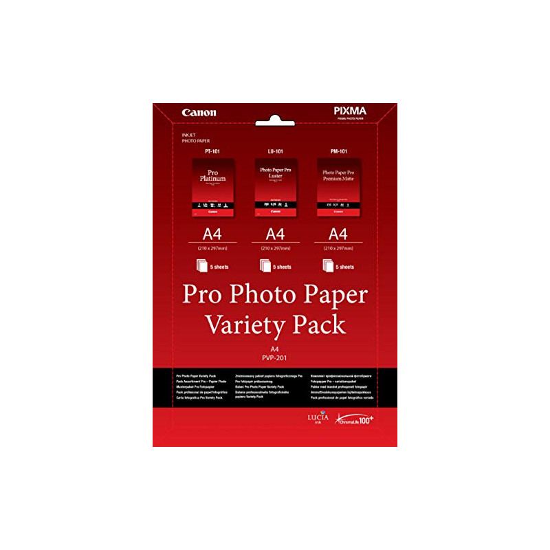 Canon Photo Paper Variety Pack PVP-201 Pro A4 / Non-BLISTERED, 6211B021 (PVP-201 Pro A4 / Non-BLISTERED) Canon Photo Paper Variety Pack PVP-201 Pro A4 / Non-BLISTERED, 6211B021 (PVP-201 Pro A4 / Non-BLISTERED)