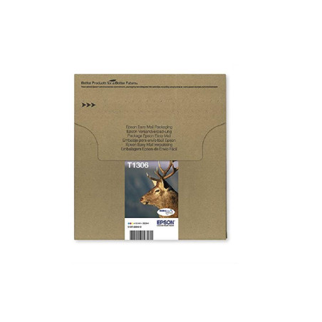 Epson T1306XL Stag Genuine High Yield Multipack, Eco-Friendly Packaging, 3-colours DURABrite Ultra Ink Cartridges