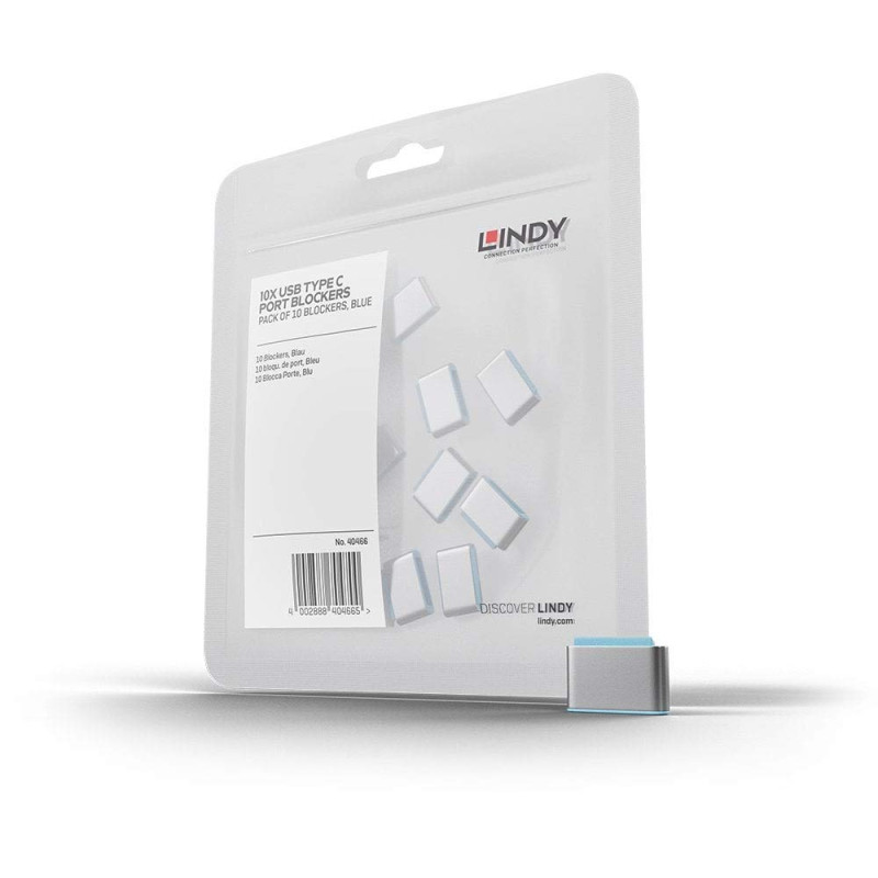 LINDY Bloqueur de Port USB Type C, Bleu, 10 pièces