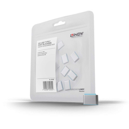 LINDY Bloqueur de Port USB Type C, Bleu, 10 pièces