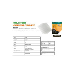 Fellowes - 5375901 - Couvertures PVC A4 - Transparent - Pack de 100-180 Microns
