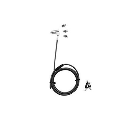 Dicota D31700 câble antivol Noir, Argent 2 m - Câbles antivol (Noir, Argent, Ordinateur Portable, Clé, PVC, Acier, 2 m, 4,4 mm)