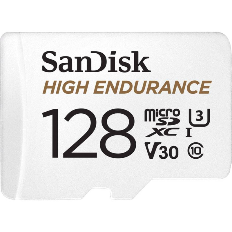 SanDisk 128 Go High Endurance carte microSDXC pour les caméras IP et les caméras embarquées + adaptateur SD jusqu'à 10 000 heure SanDisk 128 Go High Endurance carte microSDXC pour les caméras IP et les caméras embarquées + adaptateur SD jusqu'à 10 000 heure
