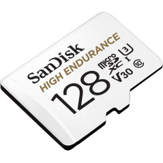 SanDisk 128 Go High Endurance carte microSDXC pour les caméras IP et les caméras embarquées + adaptateur SD jusqu'à 10 000 heure