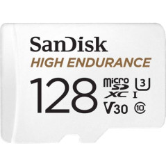 SanDisk 128 Go High Endurance carte microSDXC pour les caméras IP et les caméras embarquées + adaptateur SD jusqu'à 10 000 heure