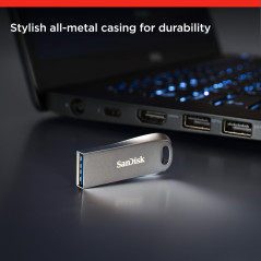 SanDisk Ultra Luxe - 64 Go - USB Type-A - 3.2 Gen 1 (3.1 Gen 1) - 150 Mo/s - sans Capuchon - Argent
