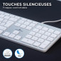 Bluestork Clavier Français AZERTY Filaire pour Mac - Touches Concaves et Silencieuses, 13 Raccourcis Multimédia, Adaptateur USB/ Bluestork Clavier Français AZERTY Filaire pour Mac - Touches Concaves et Silencieuses, 13 Raccourcis Multimédia, Adaptateur USB/