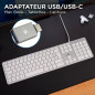 Bluestork Clavier Français AZERTY Filaire pour Mac - Touches Concaves et Silencieuses, 13 Raccourcis Multimédia, Adaptateur USB/ Bluestork Clavier Français AZERTY Filaire pour Mac - Touches Concaves et Silencieuses, 13 Raccourcis Multimédia, Adaptateur USB/