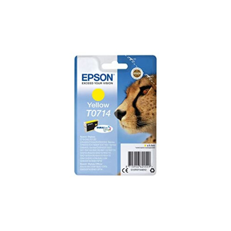 Epson T0714 Guépard Jaune, Cartouche d'encre d'origine, D78 D120 DX4000 DX5000 DX6000 DX7400 DX8400 DX9400F S20 S21 SX100 SX105