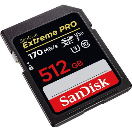 SanDisk Extreme PRO 512GB SDXC Memory Card up to 170MB/s, UHS-1, Class 10, U3, V30