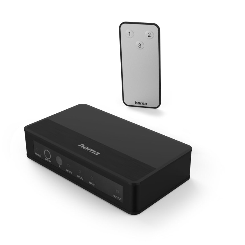 Hama Switch HDMI 4K (Commutateur Multiprises 3 Entrées vers 1 Sortie, Multiviewer Aluminium avec Télécommande, Splitter Xbox PS4 Hama Switch HDMI 4K (Commutateur Multiprises 3 Entrées vers 1 Sortie, Multiviewer Aluminium avec Télécommande, Splitter Xbox PS4