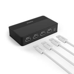 Hama Switch HDMI 4K (Commutateur Multiprises 3 Entrées vers 1 Sortie, Multiviewer Aluminium avec Télécommande, Splitter Xbox PS4