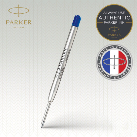 Parker recharges pour stylo bille | pointe moyenne | encre bleue QUINKflow | lot de 2