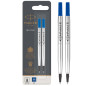 Parker recharges pour stylo roller | pointe moyenne | encre bleue QUINK | lot de 2 Parker recharges pour stylo roller | pointe moyenne | encre bleue QUINK | lot de 2