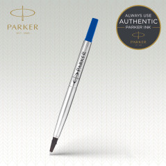 Parker recharges pour stylo roller | pointe moyenne | encre bleue QUINK | lot de 2