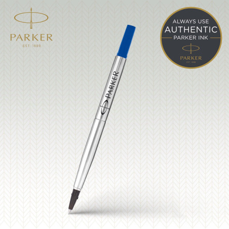 Parker recharges pour stylo roller | pointe moyenne | encre bleue QUINK | lot de 2