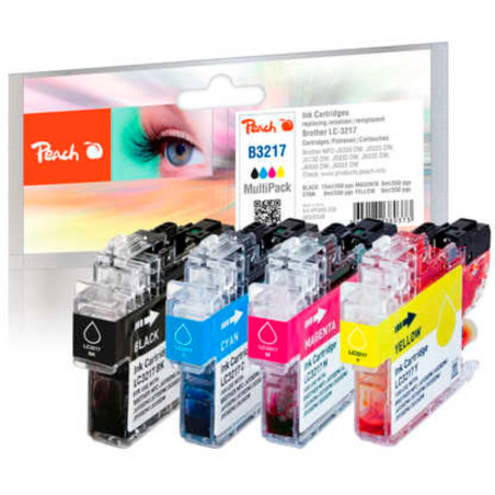 Peach PI500-238 Cartouche d'encre 4 pièce(s) Noir, Cyan, Magenta, Jaune