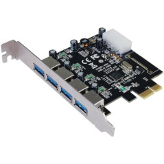 Longshine Carte USB 3.0 PCIe 4 * Externe avec câble d'alimentation SATA - Serial ATA - SATA, LCS-6380-4