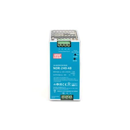 DIGITUS Alimentation Industrielle - Montage sur Rail DIN - Sortie 48V DC / 5A / 240W - entrée 100-240 VAC - boîtier métallique