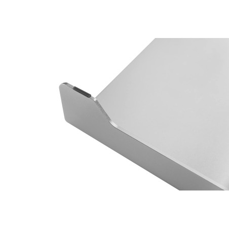 DIGITUS Rehausseur d'écran Design en Aluminium - Support d'écran - Charge Max. 10 kg - Non Glissant - Argenté, Large