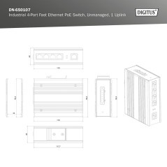 ASSMANN Electronic DN-650107 commutateur réseau Fast Ethernet (10/100) Connexion Ethernet, supportant l'alimentation via ce port