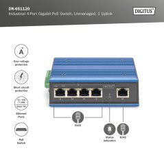 ASSMANN Electronic DN-651120 commutateur réseau Gigabit Ethernet (10/100/1000) Connexion Ethernet, supportant l'alimentation via