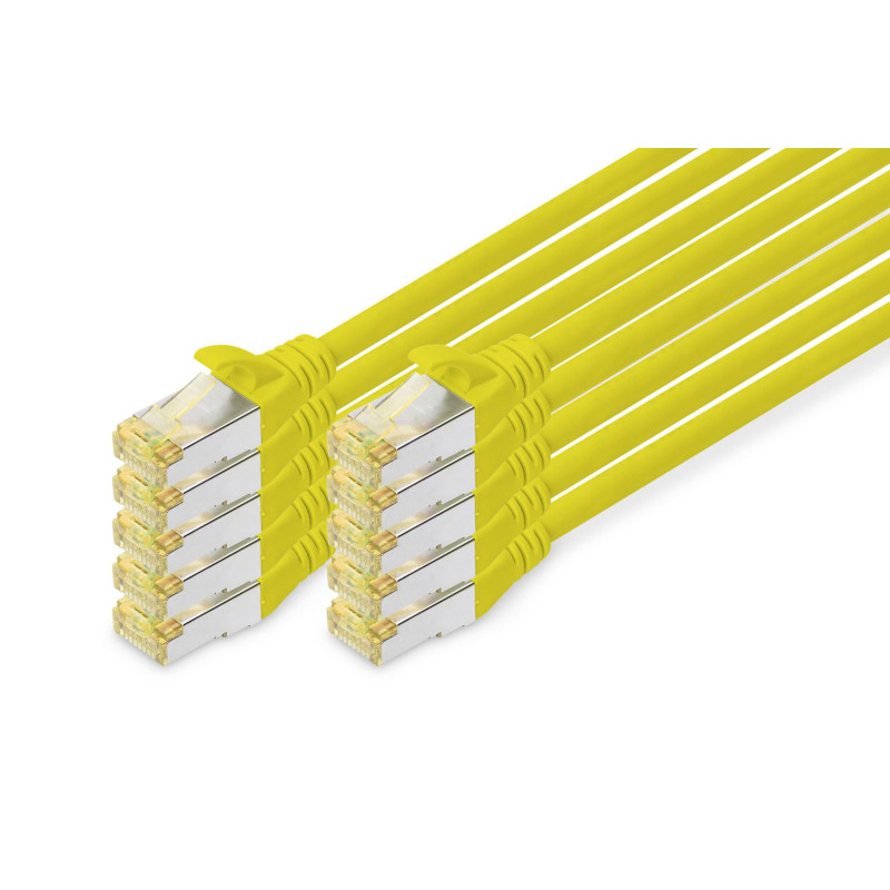 DIGITUS Câble LAN Cat 6A - 1m - 10 pièces - RJ45 Câble réseau - S/FTP Blindé - Compatible Cat-6 & Cat-7 - Jaune DIGITUS Câble LAN Cat 6A - 1m - 10 pièces - RJ45 Câble réseau - S/FTP Blindé - Compatible Cat-6 & Cat-7 - Jaune