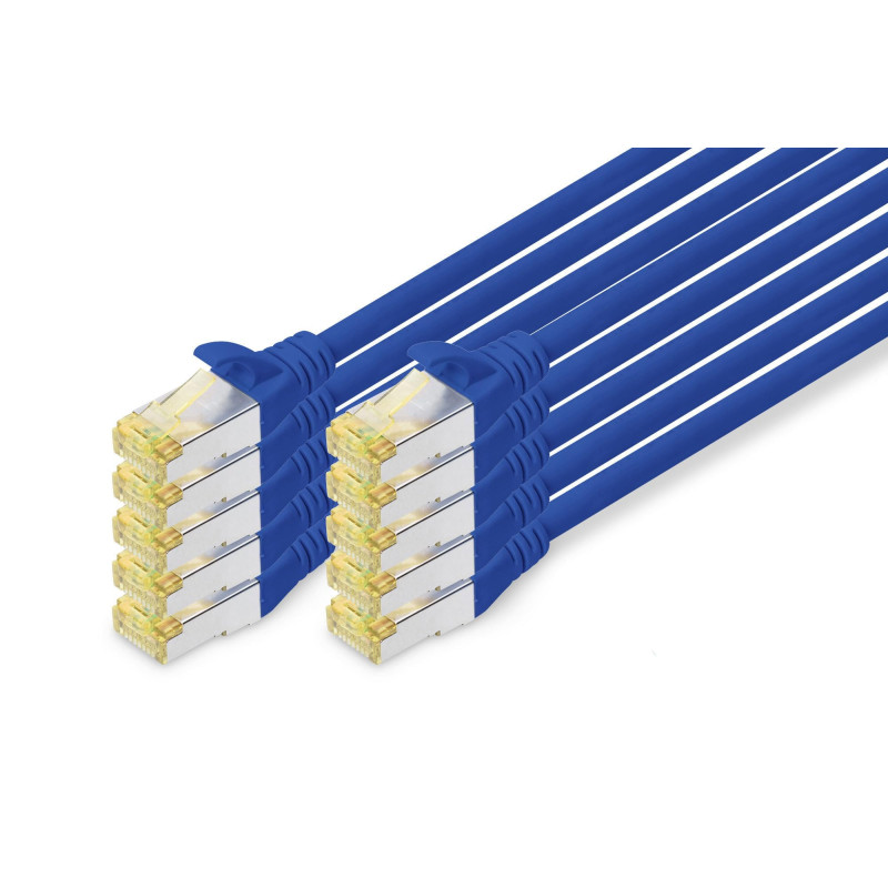 DIGITUS Câble LAN Cat 6A - 3m - 10 pièces - RJ45 Câble réseau - S/FTP Blindé - Compatible Cat-6 & Cat-7 - Bleu DIGITUS Câble LAN Cat 6A - 3m - 10 pièces - RJ45 Câble réseau - S/FTP Blindé - Compatible Cat-6 & Cat-7 - Bleu
