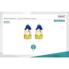 DIGITUS Câble LAN Cat 6A - 3m - 10 pièces - RJ45 Câble réseau - S/FTP Blindé - Compatible Cat-6 & Cat-7 - Bleu