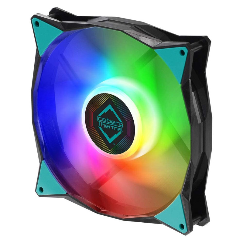 Iceberg Ventilateur thermique IceGALE Adressable RGB 140 mm PWM à double roulement à billes ARGB Noir Iceberg Ventilateur thermique IceGALE Adressable RGB 140 mm PWM à double roulement à billes ARGB Noir