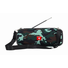 Gembird GMB-Audio Haut-Parleur Bluetooth Portable avec Antenne, Design Camouflage - Diffusion de Musique sans Fil, Radio FM, Opt