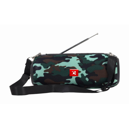 Gembird GMB-Audio Haut-Parleur Bluetooth Portable avec Antenne, Design Camouflage - Diffusion de Musique sans Fil, Radio FM, Opt