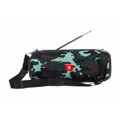 Gembird GMB-Audio Haut-Parleur Bluetooth Portable avec Antenne, Design Camouflage - Diffusion de Musique sans Fil, Radio FM, Opt