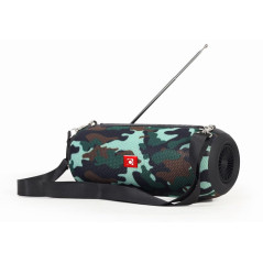 Gembird GMB-Audio Haut-Parleur Bluetooth Portable avec Antenne, Design Camouflage - Diffusion de Musique sans Fil, Radio FM, Opt
