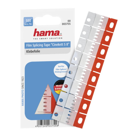 Hama Adhésif Cinekett (pour films Super 8, 100 pièces, S8, 1 piste audio libre) Blanc/Rouge