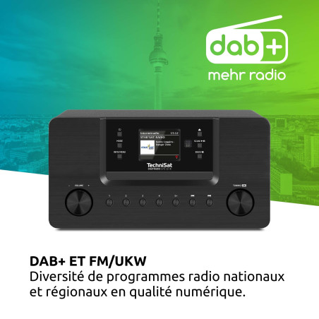 TechniSat DIGITRADIO 570 CD IR – Radio Internet stéréo Dab+ (Lecteur CD, Wi-FI, FM, Streaming Audio Bluetooth, Spotify, USB, rév