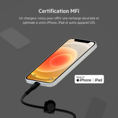 Belkin Câble à gaine tressée USB-A vers Lightning BoostCharge Pro Flex (1 m), certifié MFi, pour iPhone 14, 13, 12, Pro, Max, mi
