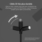 Belkin Câble à gaine tressée USB-A vers Lightning BoostCharge Pro Flex (1 m), certifié MFi, pour iPhone 14, 13, 12, Pro, Max, mi