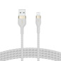 Belkin Câble à gaine tressée USB-A vers Lightning BoostCharge Pro Flex (1 m), certifié MFi, pour iPhone 14, 13, 12, Pro, Max, mi Belkin Câble à gaine tressée USB-A vers Lightning BoostCharge Pro Flex (1 m), certifié MFi, pour iPhone 14, 13, 12, Pro, Max, mi