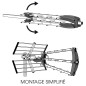 Metronic 415047 Antenne d'extérieur Trinappe 20 db - filtre 4G - UHF - Fiche F compacte et dépliable