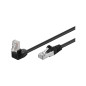 CAT 5e Câble de Liaison 1x 90° Coudé, F/UTP, Noir, 1 m Longueur CAT 5e Câble de Liaison 1x 90° Coudé, F/UTP, Noir, 1 m Longueur