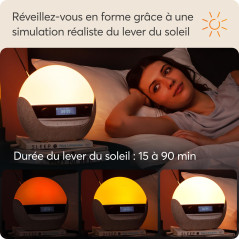 Lumie Bodyclock Luxe - 700FM Réveil Lumie avec FM Radio Enceinte Bluetooth Lumière Bleu Faible pour Sommeil