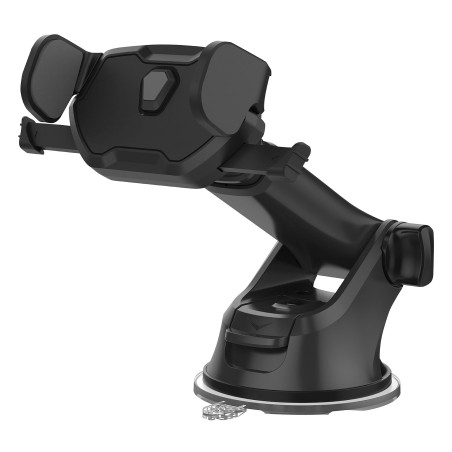 T'nB Support Téléphone Voiture Ventouse, Support Multi-Surfaces, Fermeture Automatique, Finition Premium avec Design Carbone, Su