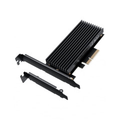 GRAUGEAR Carte M.2 PCIe 4.0 pour M.2 NVMe SSD M-Key 4X Silicone Dissipateur Thermique Aluminium Refroidisseur High + Low Profile